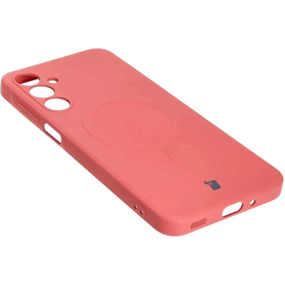 Silikonowe etui z pierścieniem magnetycznym Bizon Case Silicone Magnetic Sq do Samsung Galaxy A16 4G / 5G brudnoróżowe
