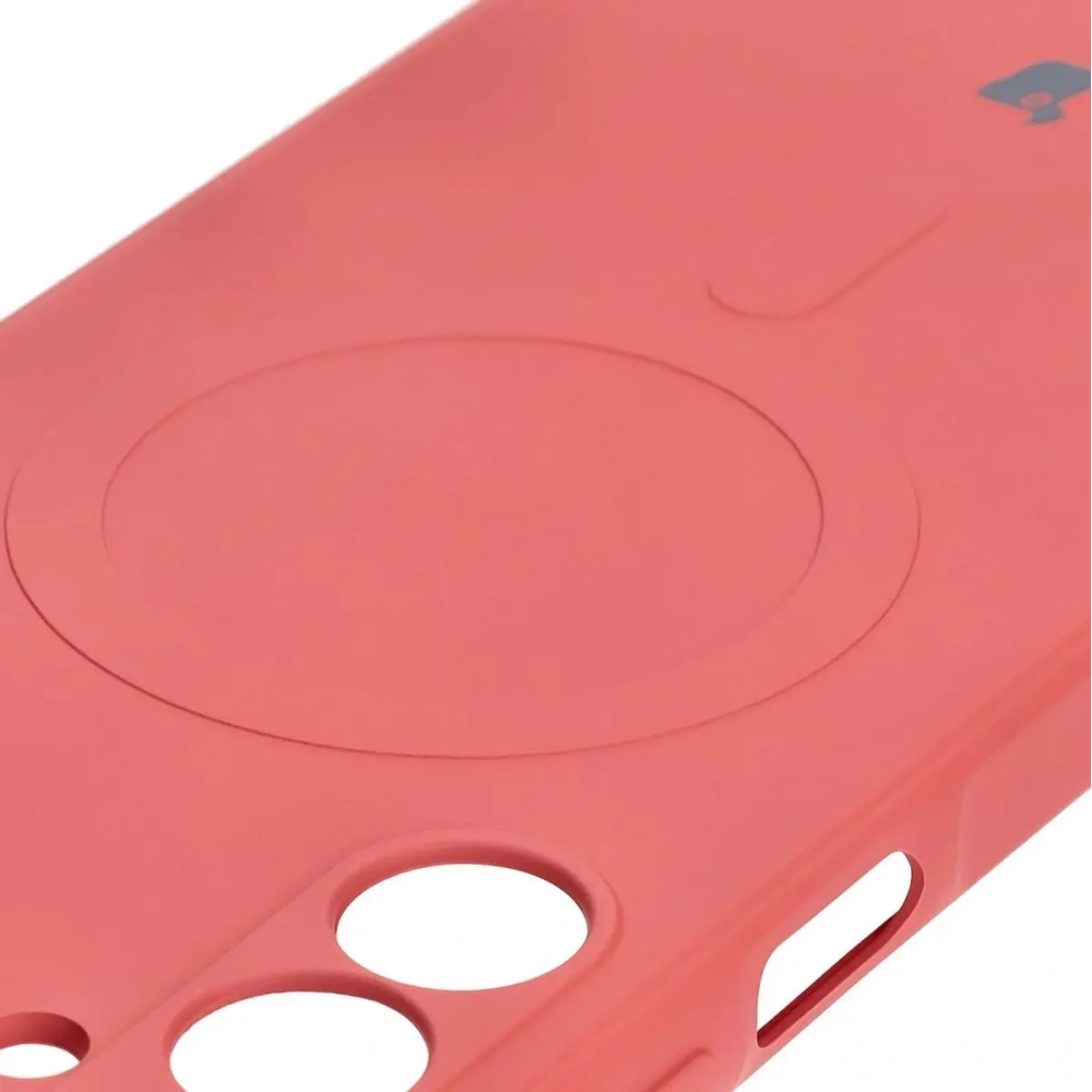 Silikonowe etui z pierścieniem magnetycznym Bizon Case Silicone Magnetic Sq do Samsung Galaxy A16 4G / 5G brudnoróżowe