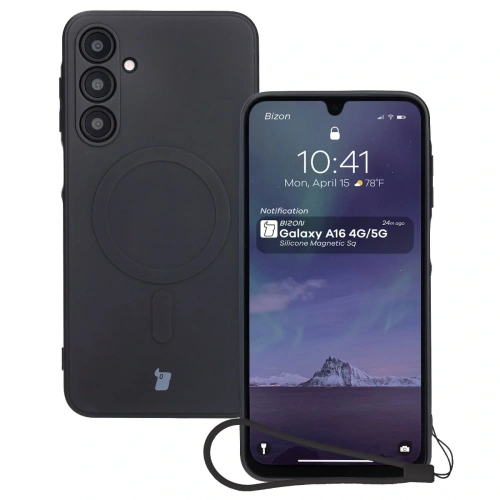 Kup Silikonowe etui z pierścieniem magnetycznym Bizon Case Silicone Magnetic Sq do Samsung Galaxy A16 4G / 5G czarne - BIZ8362 - {ean13} - Sklep Home Screen