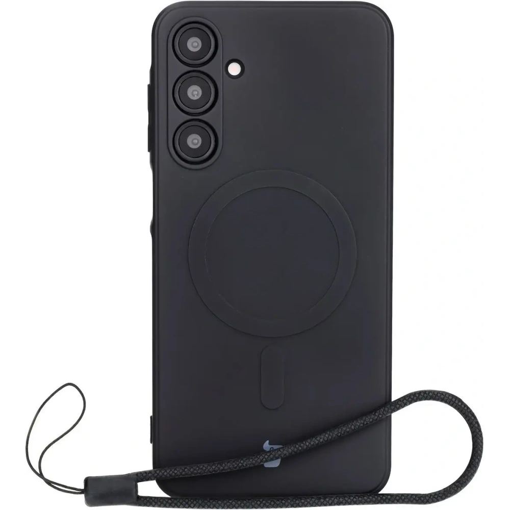 Silikonowe etui z pierścieniem magnetycznym Bizon Case Silicone Magnetic Sq do Samsung Galaxy A16 4G / 5G czarne