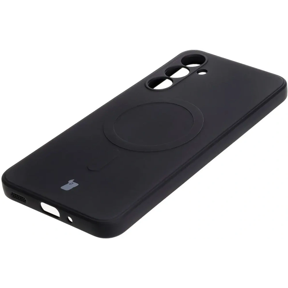 Silikonowe etui z pierścieniem magnetycznym Bizon Case Silicone Magnetic Sq do Samsung Galaxy A16 4G / 5G czarne