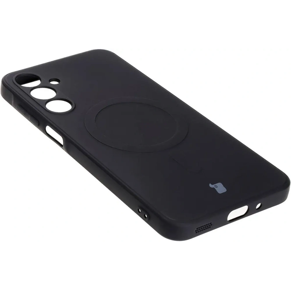 Silikonowe etui z pierścieniem magnetycznym Bizon Case Silicone Magnetic Sq do Samsung Galaxy A16 4G / 5G czarne