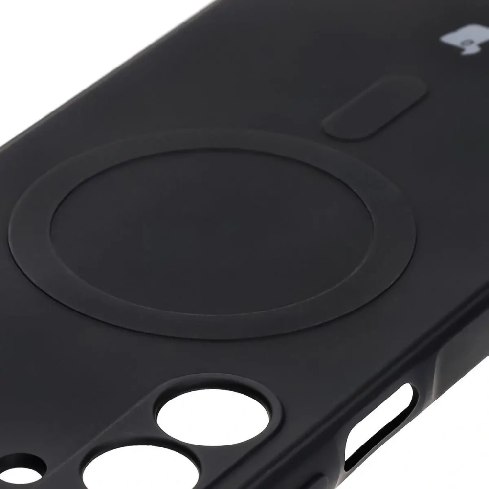 Silikonowe etui z pierścieniem magnetycznym Bizon Case Silicone Magnetic Sq do Samsung Galaxy A16 4G / 5G czarne