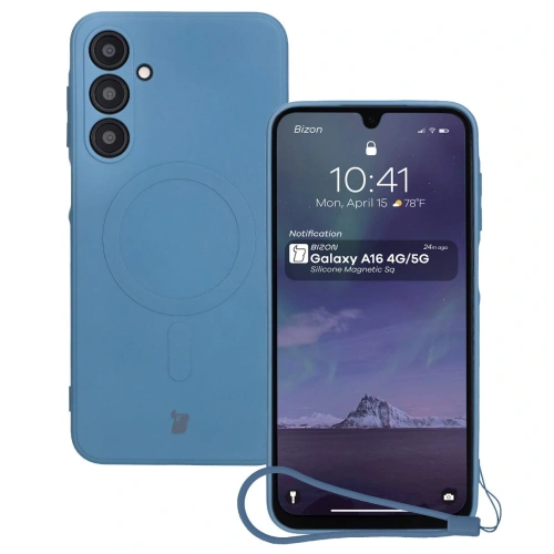 Kup Silikonové pouzdro s magnetickým kroužkem Bizon Case Silicone Magnetic Sq pro Samsung Galaxy A16 4G / 5G tmavě modré - BIZ8363 - {ean13} - Sklep Home Screen