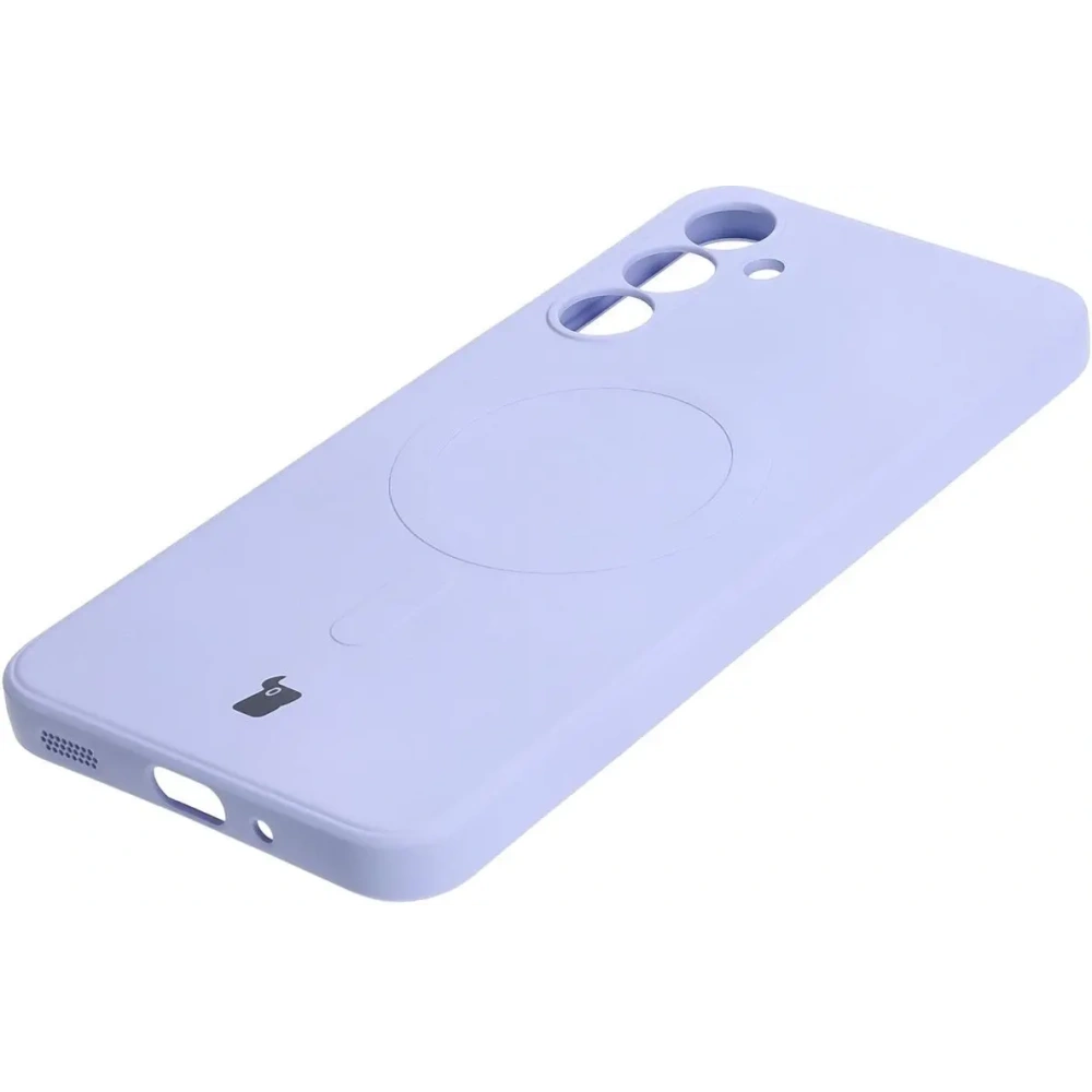 Silikonowe etui z pierścieniem magnetycznym Bizon Case Silicone Magnetic Sq do Samsung Galaxy A16 4G / 5G jasnofioletowe