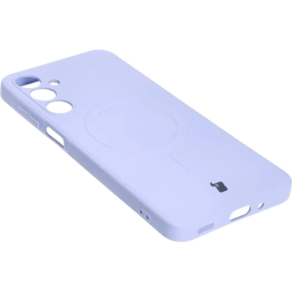 Silikonowe etui z pierścieniem magnetycznym Bizon Case Silicone Magnetic Sq do Samsung Galaxy A16 4G / 5G jasnofioletowe