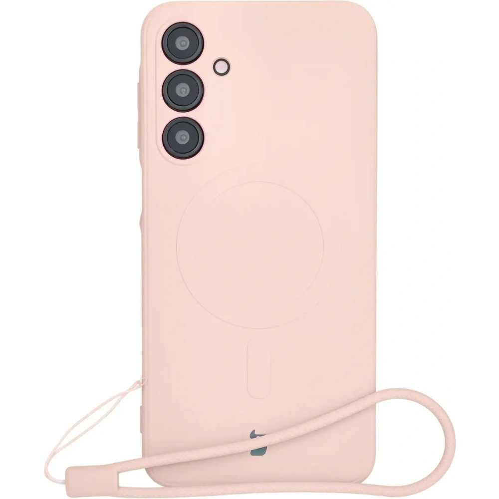 Silikonowe etui z pierścieniem magnetycznym Bizon Case Silicone Magnetic Sq do Samsung Galaxy A16 4G / 5G jasnoróżowe