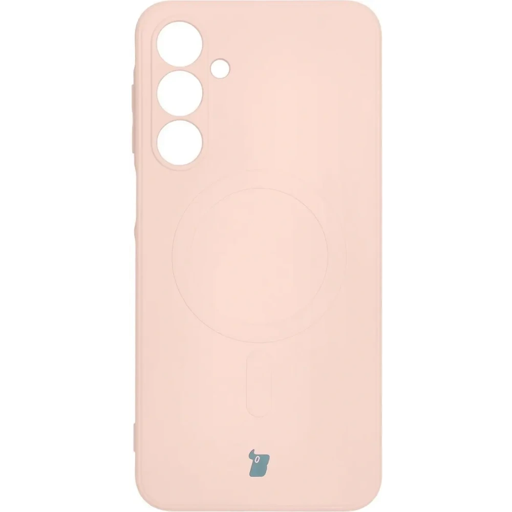 Silikonowe etui z pierścieniem magnetycznym Bizon Case Silicone Magnetic Sq do Samsung Galaxy A16 4G / 5G jasnoróżowe