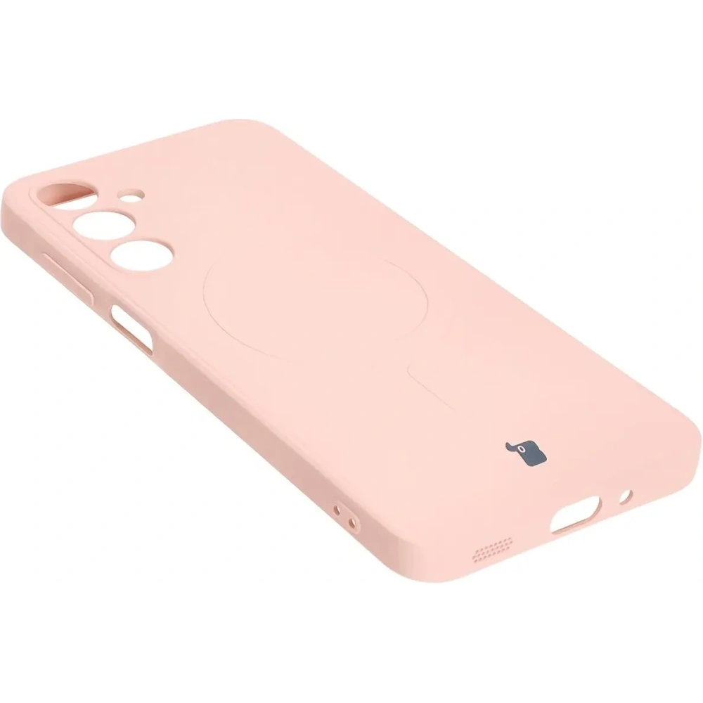 Silikonowe etui z pierścieniem magnetycznym Bizon Case Silicone Magnetic Sq do Samsung Galaxy A16 4G / 5G jasnoróżowe