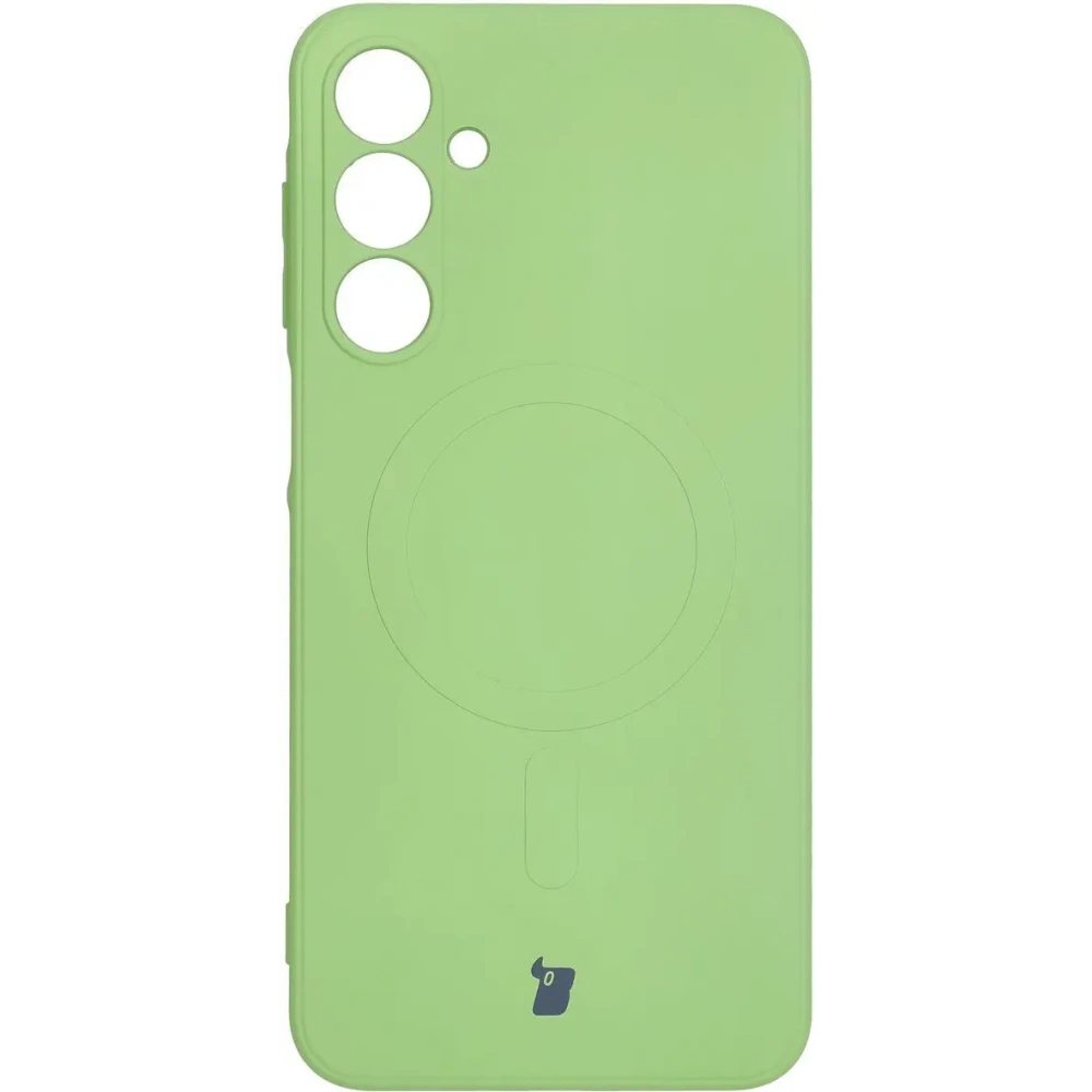 Silikonowe etui z pierścieniem magnetycznym Bizon Case Silicone Magnetic Sq do Samsung Galaxy A16 4G / 5G jasnozielone