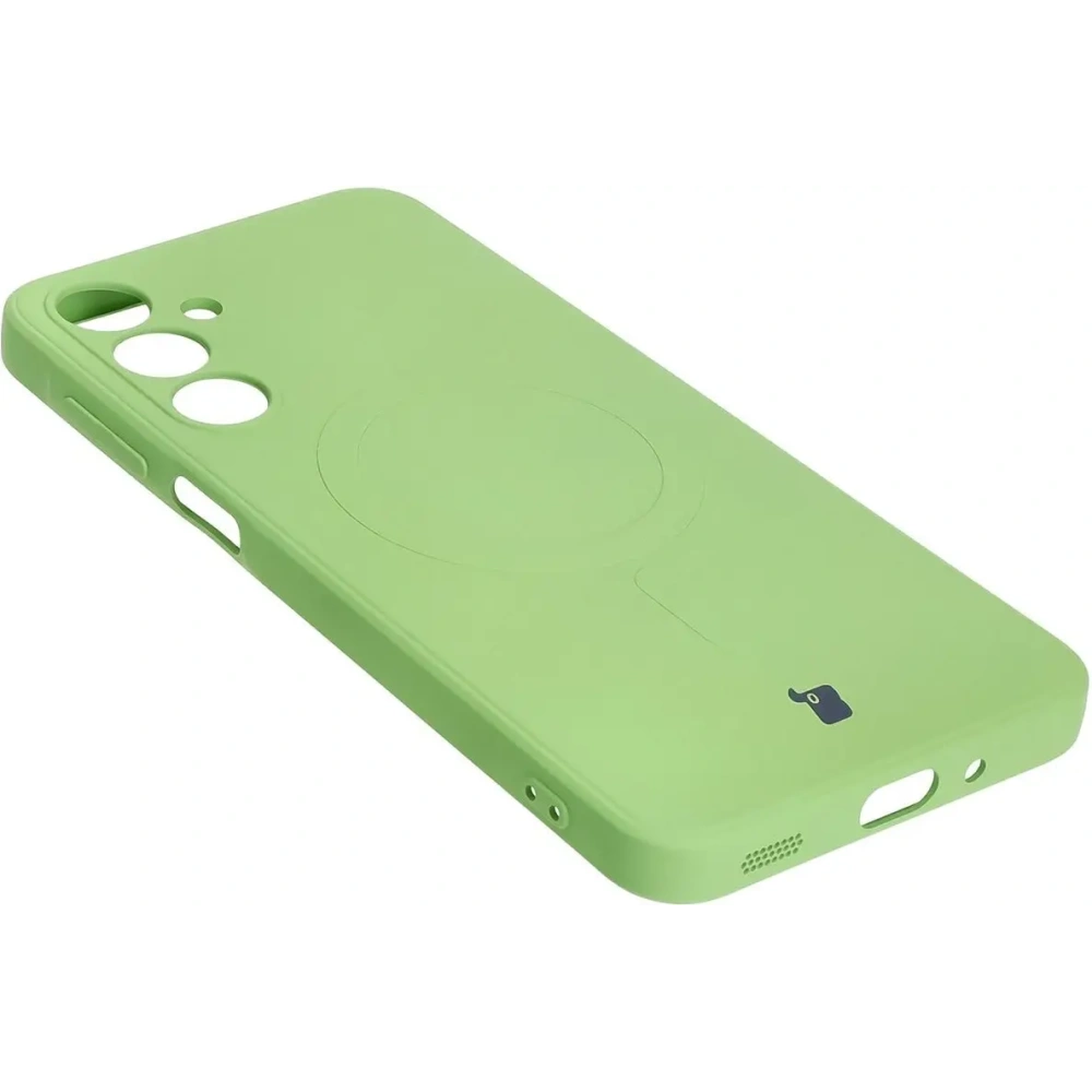 Silikonowe etui z pierścieniem magnetycznym Bizon Case Silicone Magnetic Sq do Samsung Galaxy A16 4G / 5G jasnozielone