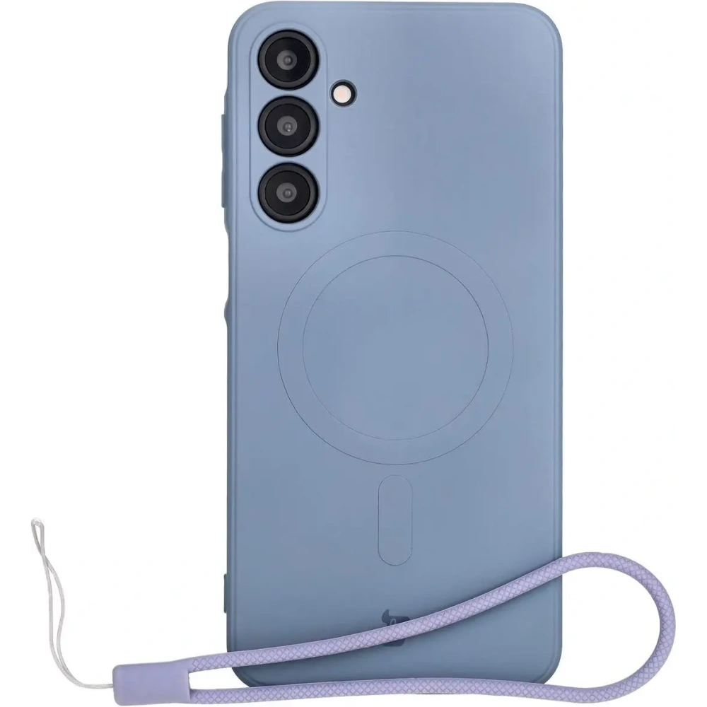 Silikonowe etui z pierścieniem magnetycznym Bizon Case Silicone Magnetic Sq do Samsung Galaxy A16 4G / 5G szare