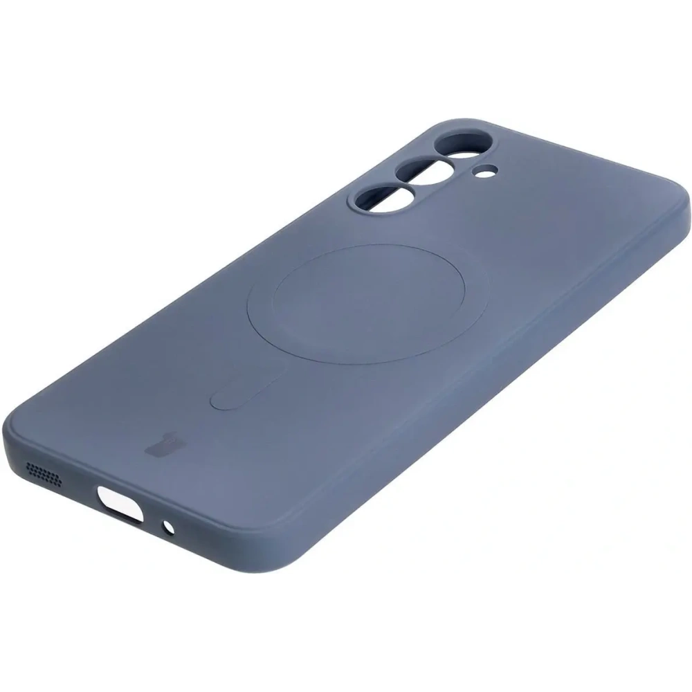 Silikonowe etui z pierścieniem magnetycznym Bizon Case Silicone Magnetic Sq do Samsung Galaxy A16 4G / 5G szare