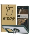 Etui z uchwytem na palec Bizon Case Hybrid Ring do Xiaomi Redmi Note 14 5G przydymione z ciemnozieloną ramką