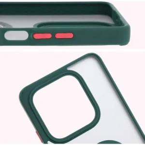 Kup Bizon Case Hybrid Ring Xiaomi Redmi Note 14 5G fumurie cu un cadru verde închis - BIZ8369 - {ean13} - Sklep Home Screen