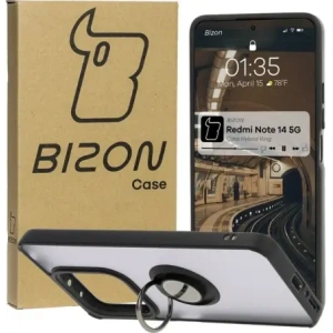 Kup Etui z uchwytem na palec Bizon Case Hybrid Ring do Xiaomi Redmi Note 14 5G przydymione z czarną ramką - BIZ8370 - {ean13} - Sklep Home Screen