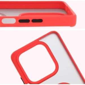 Kup Bizon Case Hybrid Ring Xiaomi Redmi Note 14 5G fumuriu cu un cadru roșu - BIZ8371 - {ean13} - Sklep Home Screen