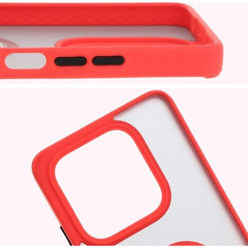 Kup Etui z uchwytem na palec Bizon Case Hybrid Ring do Xiaomi Redmi Note 14 5G przydymione z czerwoną ramką - BIZ8371 - {ean13} - Sklep Home Screen