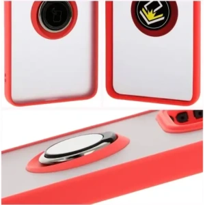 Kup Bizon Case Hybrid Ring Xiaomi Redmi Note 14 5G fumuriu cu un cadru roșu - BIZ8371 - {ean13} - Sklep Home Screen
