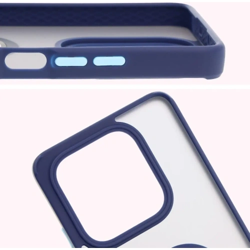 Kup Etui z uchwytem na palec Bizon Case Hybrid Ring do Xiaomi Redmi Note 14 5G przydymione z granatową ramką - BIZ8372 - {ean13} - Sklep Home Screen