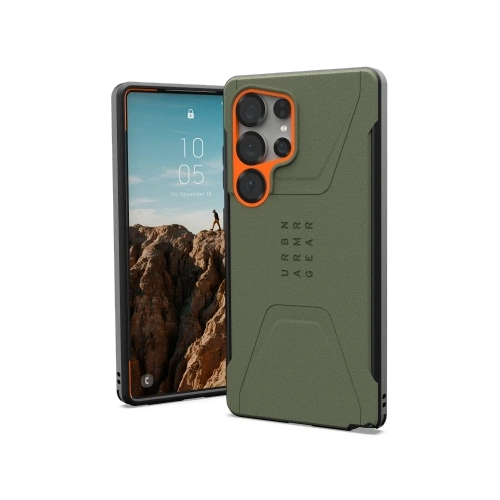 Kup Etui UAG Urban Armor Gear Civilian Pro Samsung Galaxy S25 Ultra 5G z wbudowanym modułem magnetycznym (olive/orange) - UAG1486 - {ean13} - Sklep Home Screen