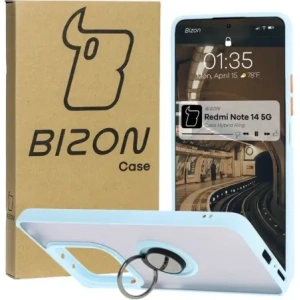 Kup Etui z uchwytem na palec Bizon Case Hybrid Ring do Xiaomi Redmi Note 14 5G przydymione z jasnoniebieską ramką - BIZ8373 - {ean13} - Sklep Home Screen