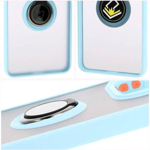 Kup Etui z uchwytem na palec Bizon Case Hybrid Ring do Xiaomi Redmi Note 14 5G przydymione z jasnoniebieską ramką - BIZ8373 - {ean13} - Sklep Home Screen