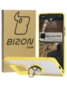 Bizon Case Hybrid Ring Xiaomi Redmi Note 14 5G fumuriu cu un cadru galben