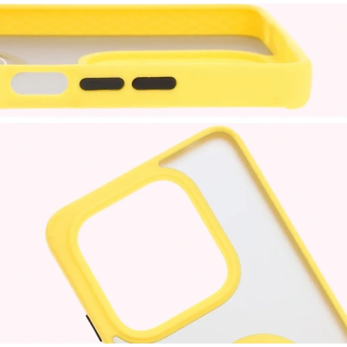 Kup Etui z uchwytem na palec Bizon Case Hybrid Ring do Xiaomi Redmi Note 14 5G przydymione z żółtą ramką - BIZ8374 - {ean13} - Sklep Home Screen