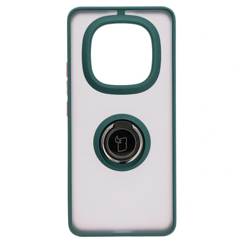 Buy Bizon Case Hybrid Ring Xiaomi Redmi Note 14 Pro Plus 5G smoky with a dark green frame - BIZ8375 - {ean13} - Home Screen Store Europe