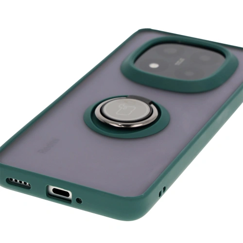 Buy Bizon Case Hybrid Ring Xiaomi Redmi Note 14 Pro Plus 5G smoky with a dark green frame - BIZ8375 - {ean13} - Home Screen Store Europe