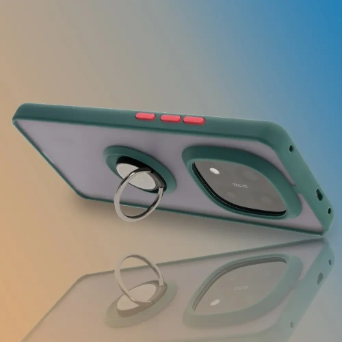 Kup Etui z uchwytem na palec Bizon Case Hybrid Ring do Xiaomi Redmi Note 14 Pro Plus 5G kouřové s tmavě zeleným rámečkem - BIZ8375 - {ean13} - Sklep Home Screen