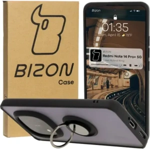 Kup Bizon Case Hybrid Ring Xiaomi Redmi Note 14 Pro Plus 5G fumurii cu un cadru negru - BIZ8376 - {ean13} - Sklep Home Screen