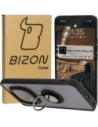 Etui s úchopem na prst Bizon Case Hybrid Ring do Xiaomi Redmi Note 14 Pro Plus 5G kouřové s černým rámečkem