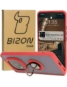 Bizon Case Hybrid Ring Xiaomi Redmi Note 14 Pro Plus 5G füstös piros kerettel