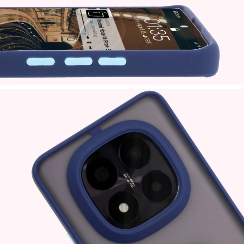 Kup Etui s úchopem na prst Bizon Case Hybrid Ring do Xiaomi Redmi Note 14 Pro Plus 5G kouřové s modrým rámem - BIZ8378 - {ean13} - Sklep Home Screen