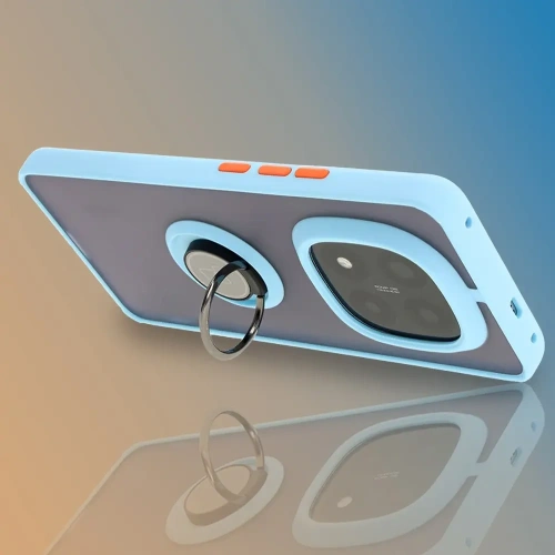 Kup Etui s úchytem na prst Bizon Case Hybrid Ring do Xiaomi Redmi Note 14 Pro Plus 5G kouřové s jasně modrým rámem - BIZ8379 - {ean13} - Sklep Home Screen