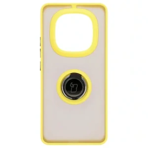Kup Etui z uchwytem na palec Bizon Case Hybrid Ring do Xiaomi Redmi Note 14 Pro Plus 5G zakouřené se žlutým rámečkem - BIZ8380 - {ean13} - Sklep Home Screen