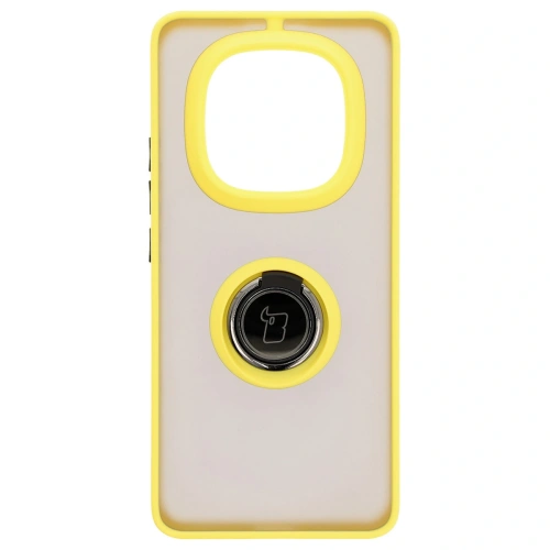 Buy Bizon Case Hybrid Ring Xiaomi Redmi Note 14 Pro Plus 5G smoky with a yellow frame - BIZ8380 - {ean13} - Home Screen Store Europe