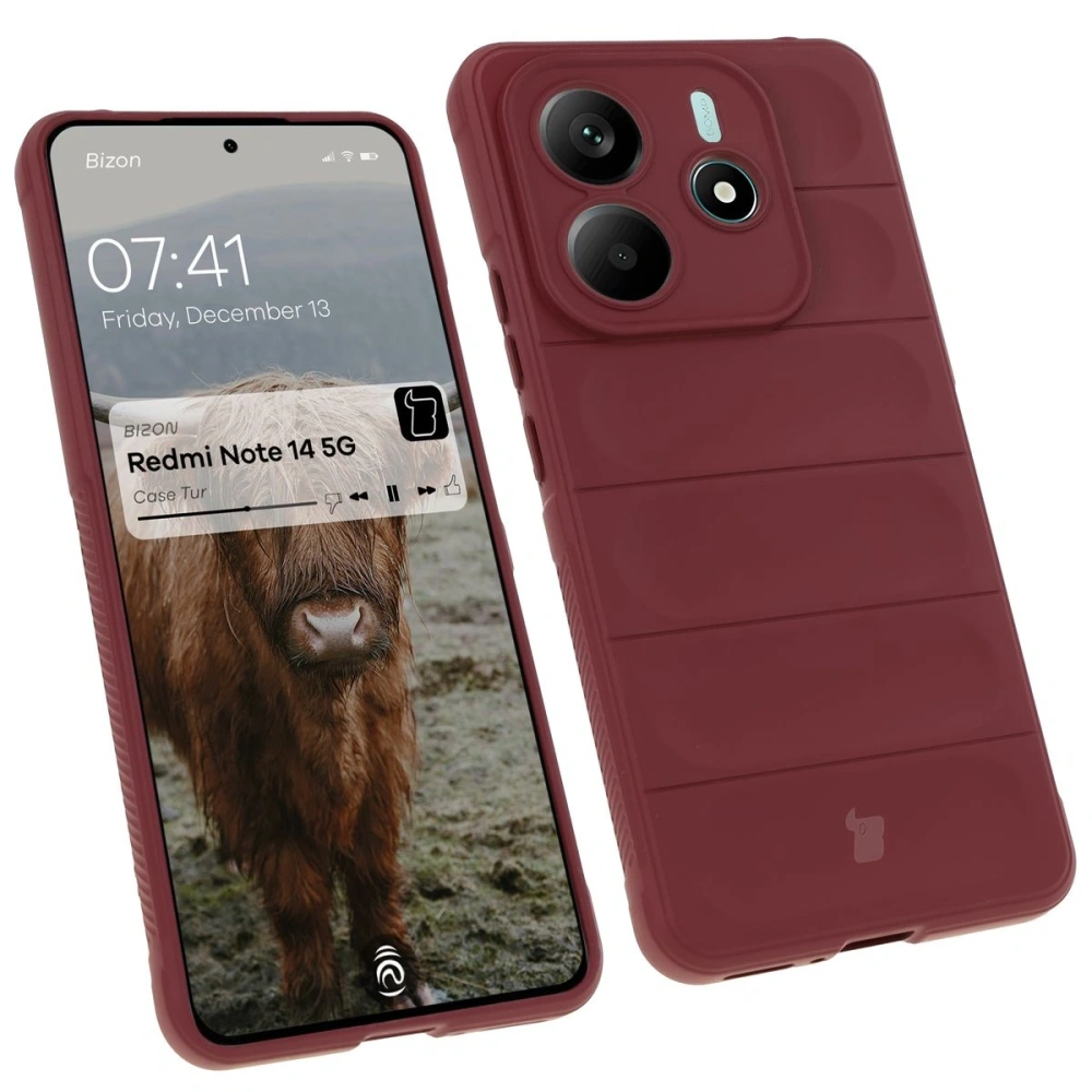 Pancerne etui Bizon Case Tur do Xiaomi Redmi Note 14 5G ciemnofioletowe