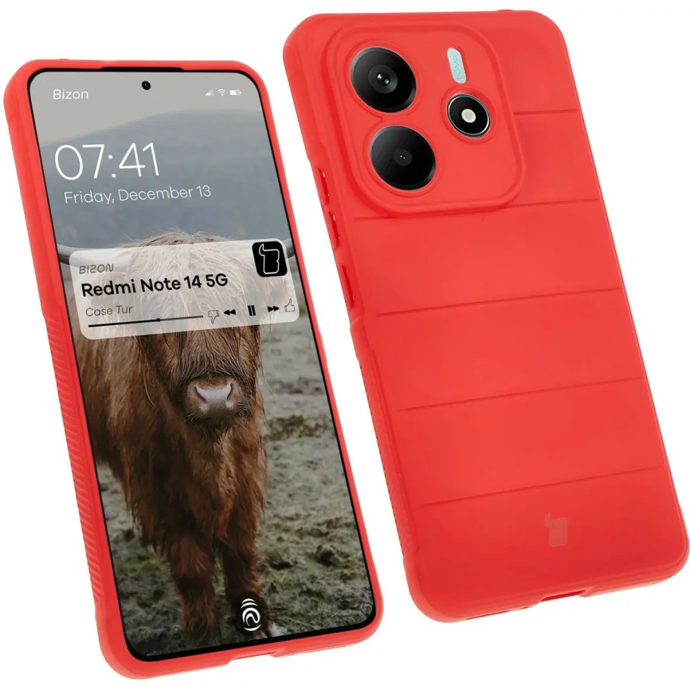 Pancerne etui Bizon Case Tur do Xiaomi Redmi Note 14 5G czerwone