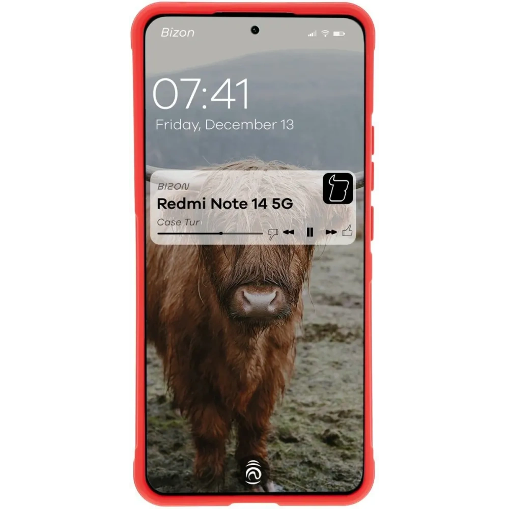 Pancerne etui Bizon Case Tur do Xiaomi Redmi Note 14 5G czerwone
