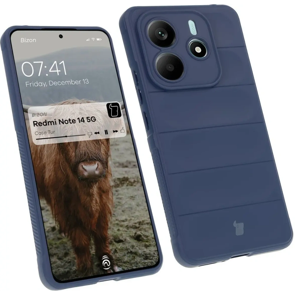 Pancerne etui Bizon Case Tur do Xiaomi Redmi Note 14 5G granatowe