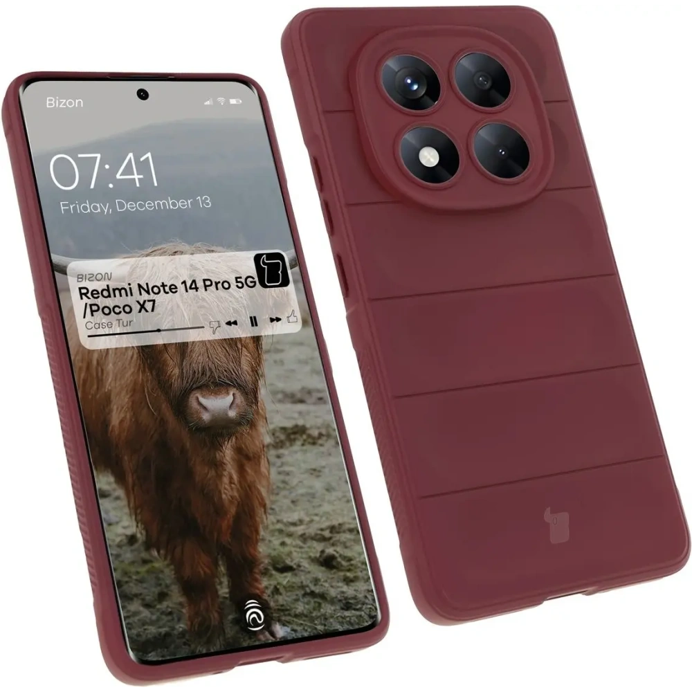 Pancerne etui Bizon Case Tur do Xiaomi Redmi Note 14 Pro 5G / Poco X7 ciemnofioletowe
