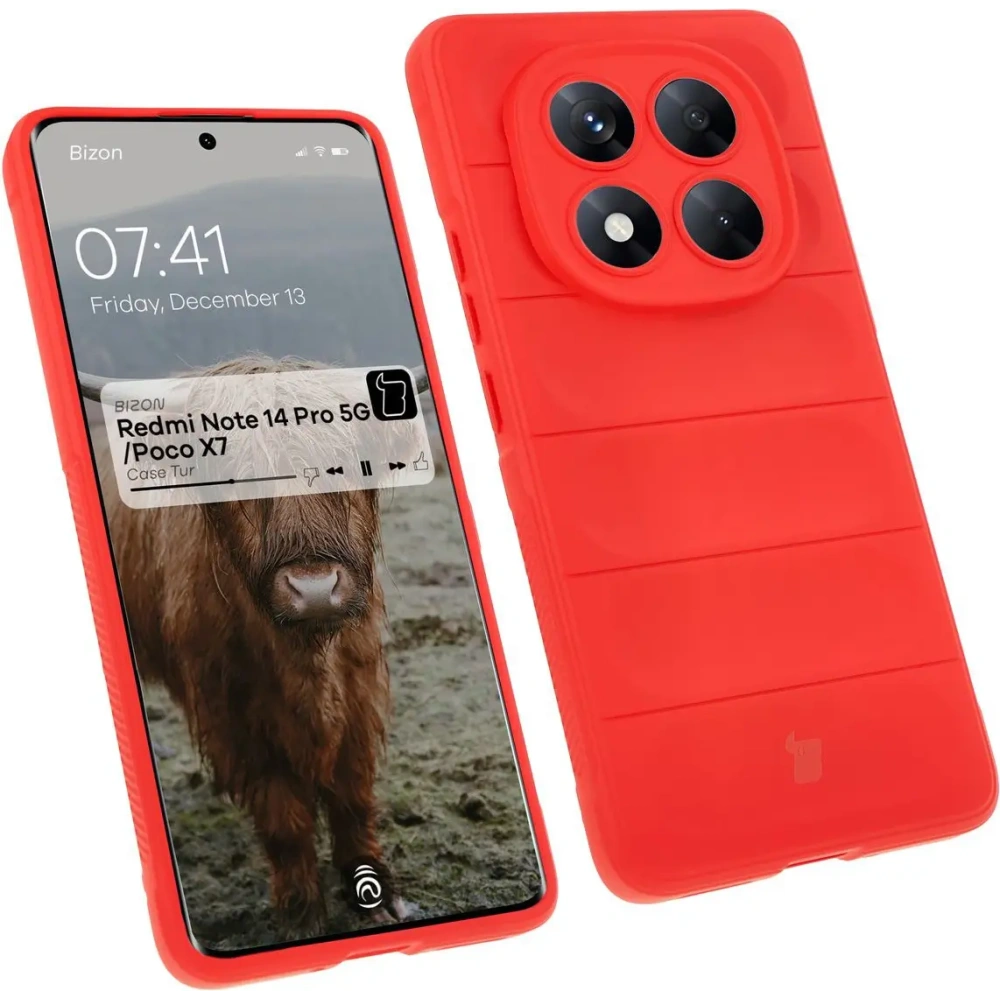 Pancerne etui Bizon Case Tur do Xiaomi Redmi Note 14 Pro 5G / Poco X7 czerwone