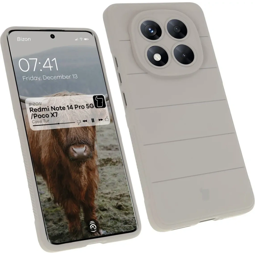 Pancerne etui Bizon Case Tur do Xiaomi Redmi Note 14 Pro 5G / Poco X7 jasnoszare