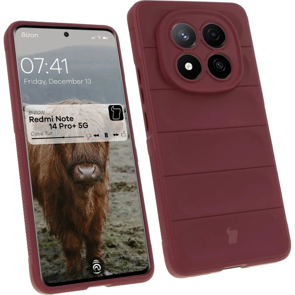 Pancerne etui Bizon Case Tur do Xiaomi Redmi Note 14 Pro Plus 5G ciemnofioletowe