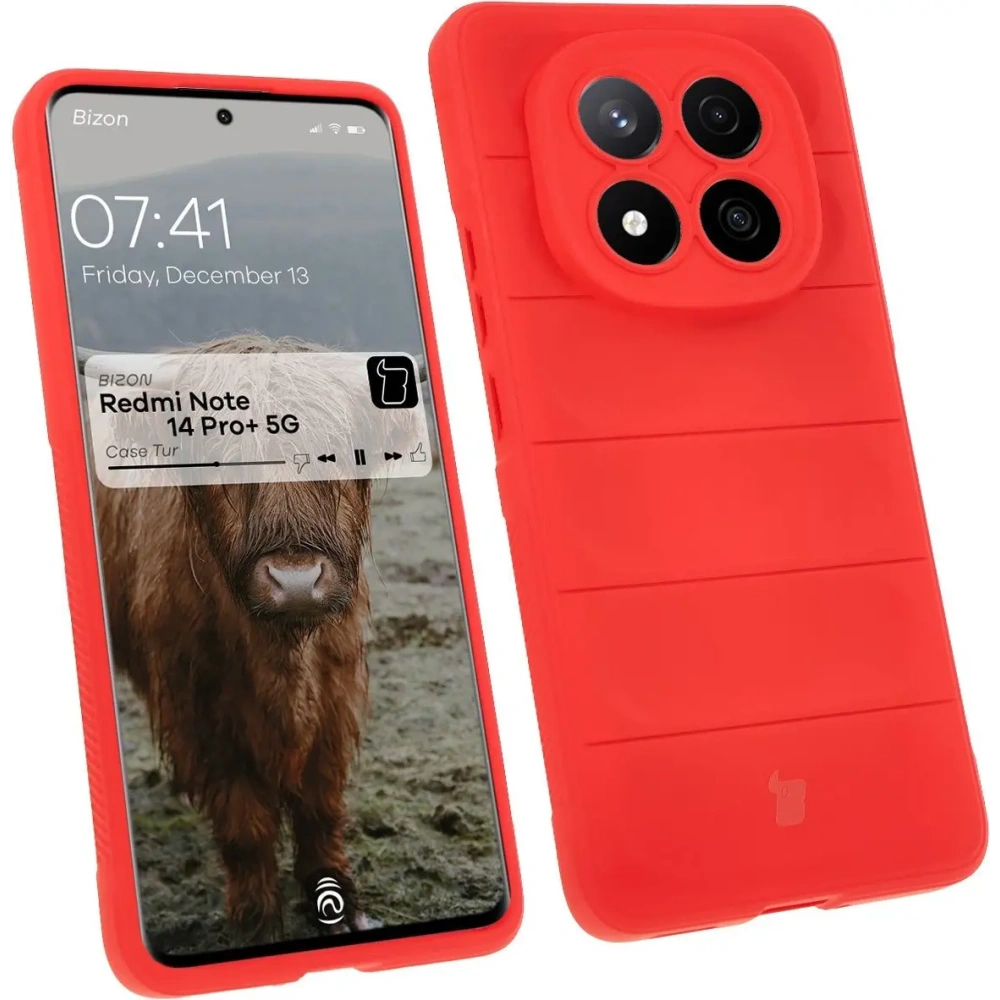 Pancerne etui Bizon Case Tur do Xiaomi Redmi Note 14 Pro Plus 5G czerwone