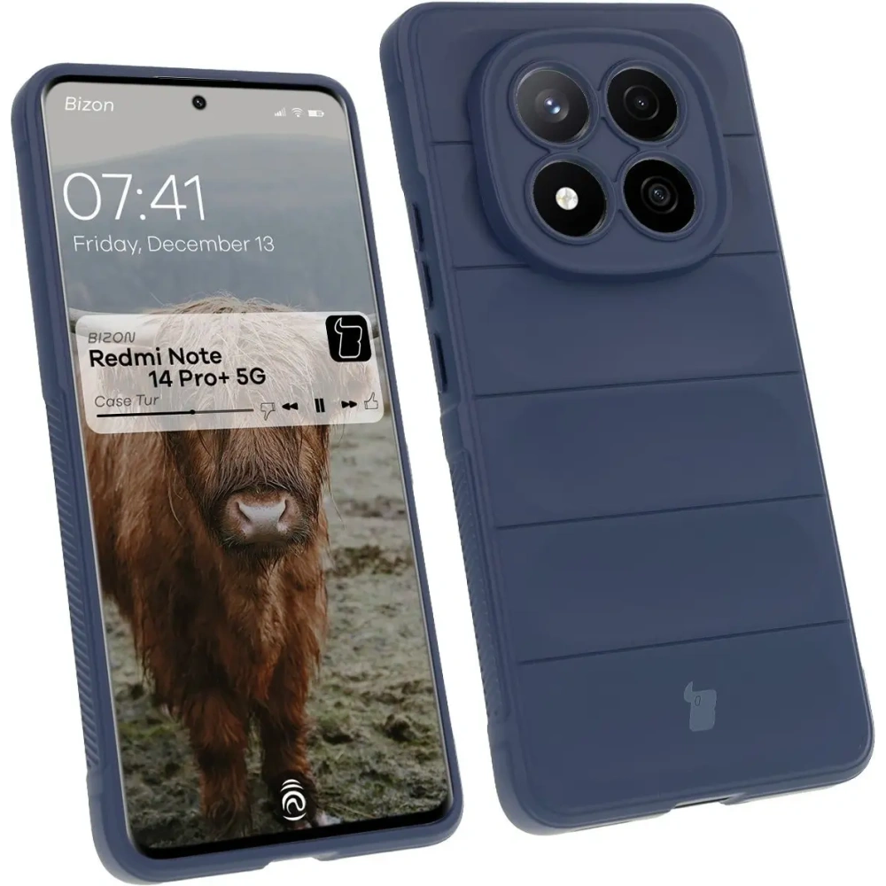 Pancerne etui Bizon Case Tur do Xiaomi Redmi Note 14 Pro Plus 5G granatowe