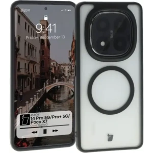 Kup Bizon Carcasă MatteO Magnetic Xiaomi Redmi Note 14 Pro 5G / 14 Pro Plus 5G / Poco X7 translucidă cu cadru negru - BIZ8399 - {ean13} - Sklep Home Screen